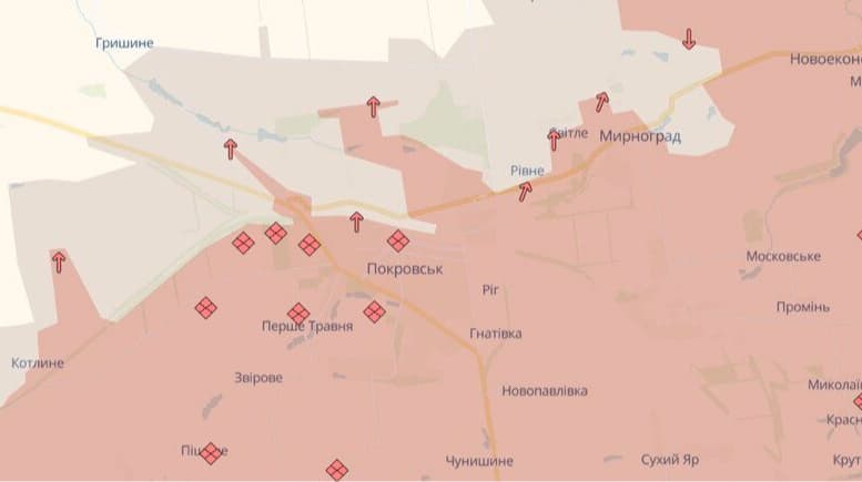 Російські сили просунулися у Покровську і поблизу Роботиного